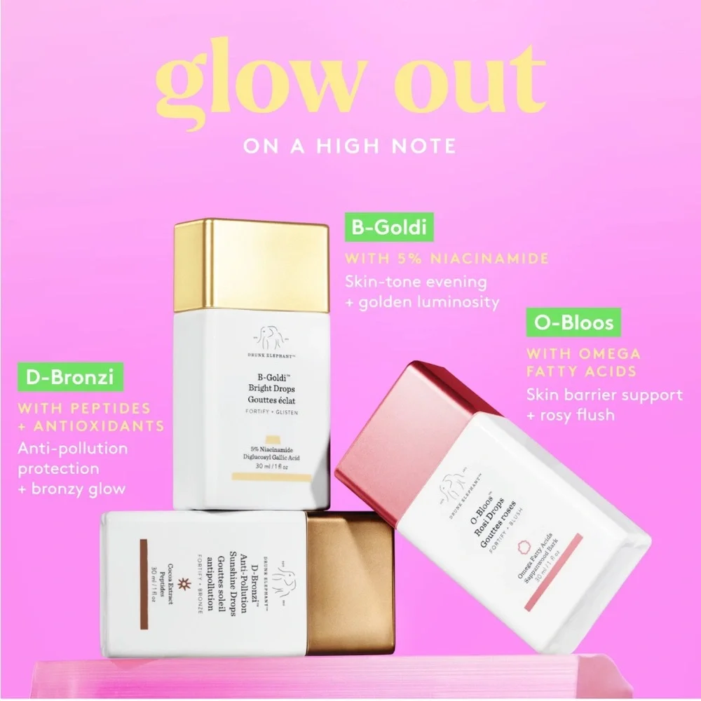 🐘 Drunk Elephant B-Goldi Bright Illuminating Drops NWOB Full Size